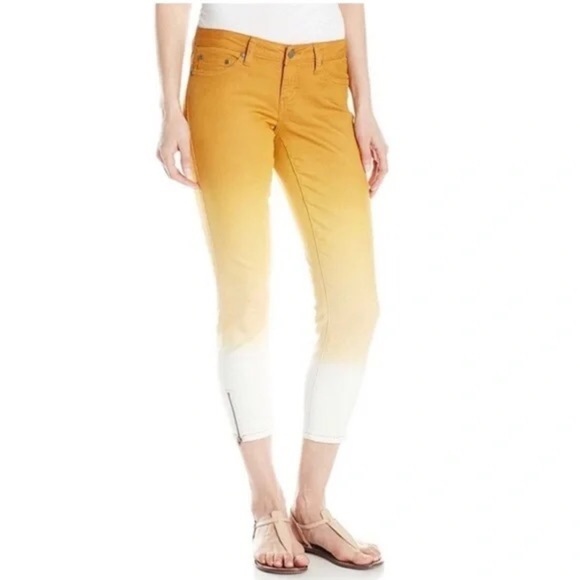 prAna Jett Ombré Dip Dye Organic Cropped Jeans Sz 6 - Picture 3 of 14